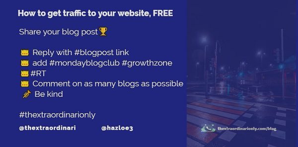 thextraordinarionly how to get traffic to your website, share on social media, half-life of a post on Twitter
