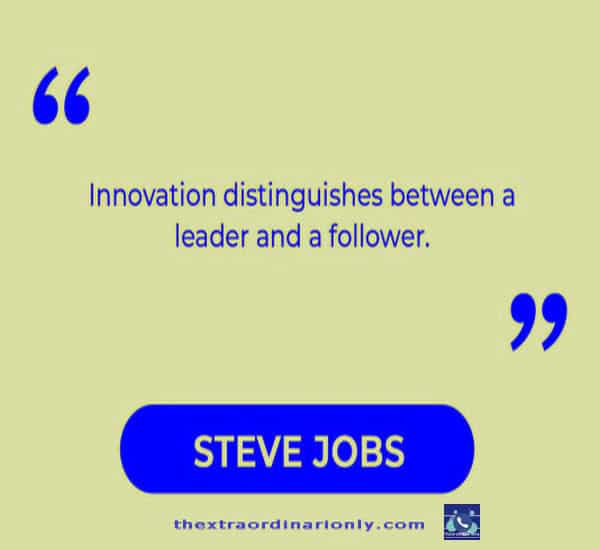 thextraordinarionly innovation quote by Steve Jobs, business strategy quotes, business development strategy