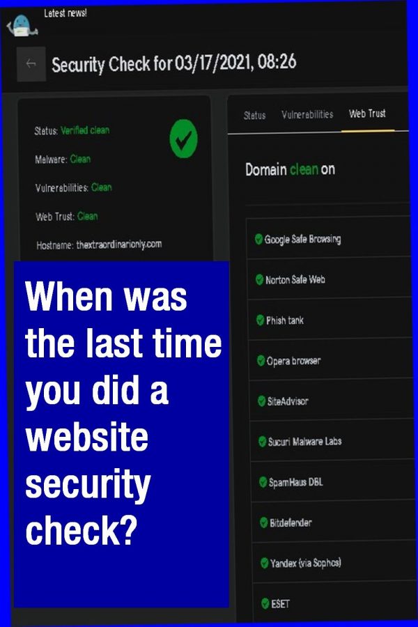 When was the last time you did a website security check