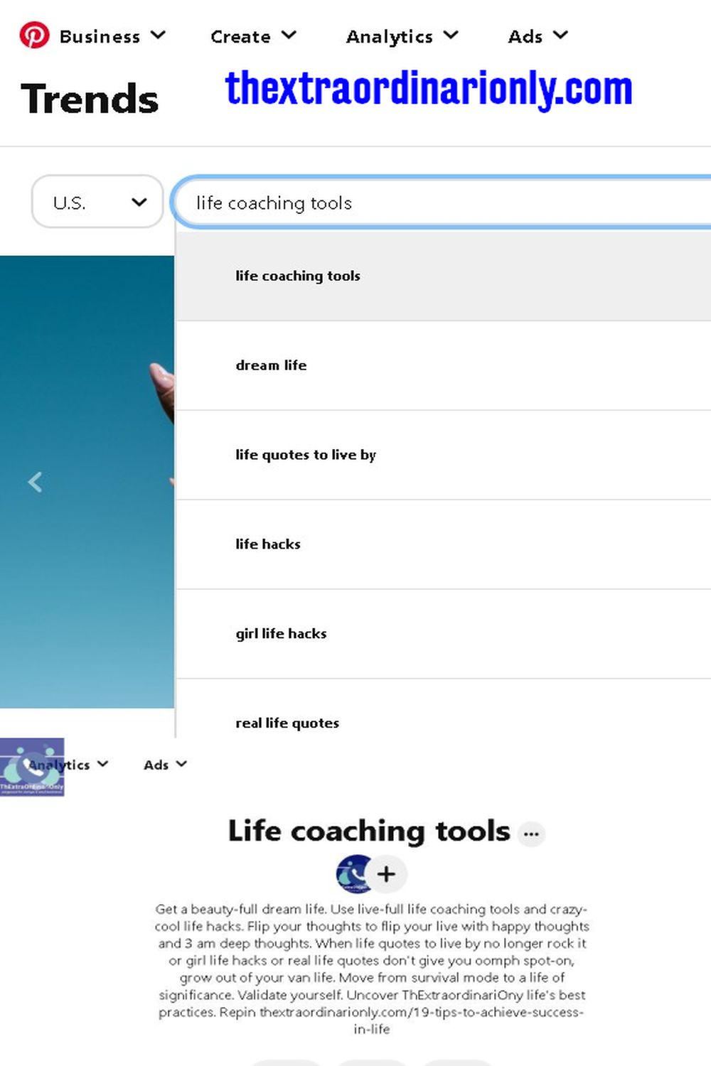 Optimize Pinterest board on life coaching tools affiliate marketing
