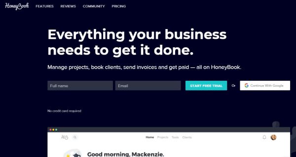everything your business needs to get it done all on HoneyBook