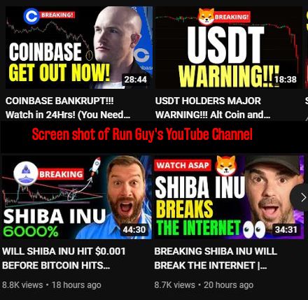 screenshot of run guys youtube channel