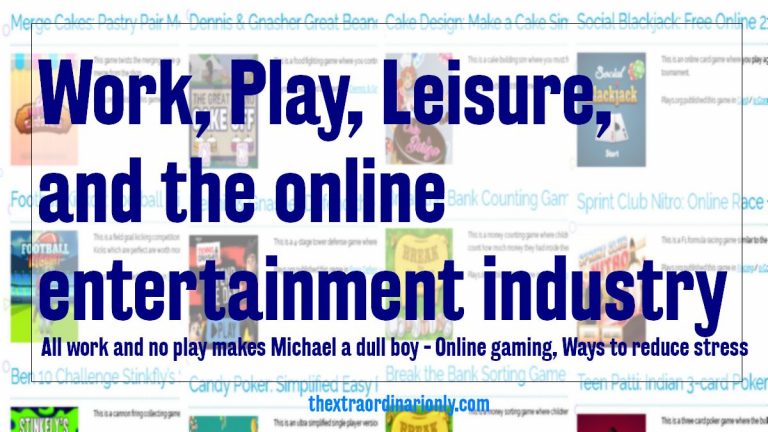 Alas! All work no play makes Michael a dull boy: Does online gaming top ways to reduce stress?